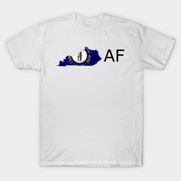 Kentucky Flag State Outline AF (black) T-Shirt by Big Term Designs